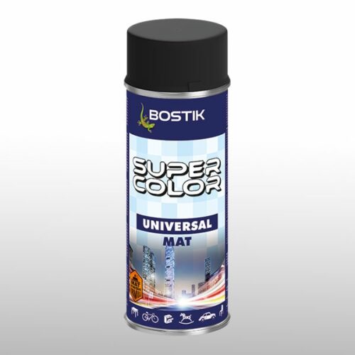 Super Color Lakier uniwersalny RAL 9005 400ml czarny mat.