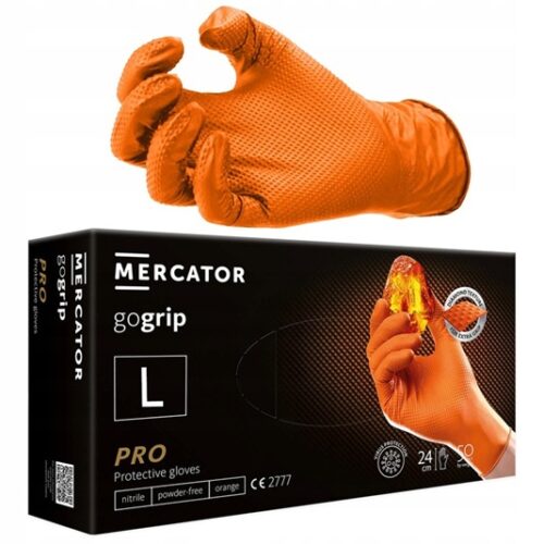 Rękawiczki Nitrylowe Mercator GOGRIP ORANGE L